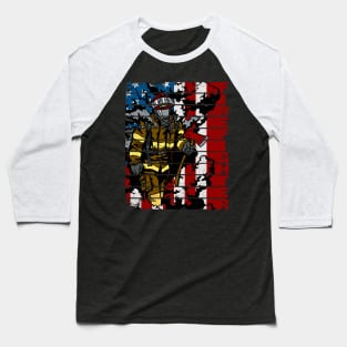 Firefighter American Flag Baseball T-Shirt